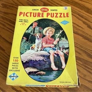 Vintage Oval Shaped Picture Puzzle for Juniors Ages 6-12
